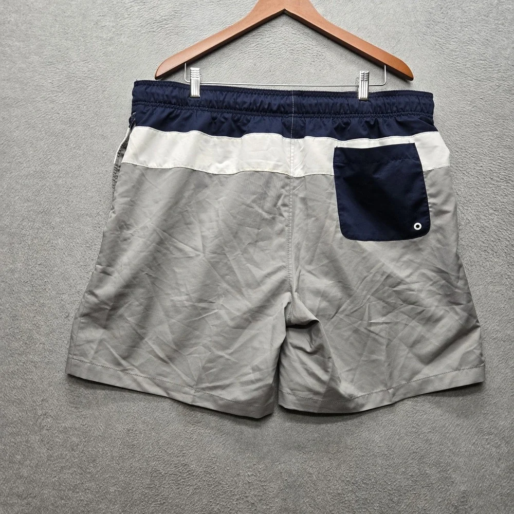 Speedo Men Swimwear XXL Gray Swim Trunks Colorblock Brand Logo Activewear 7